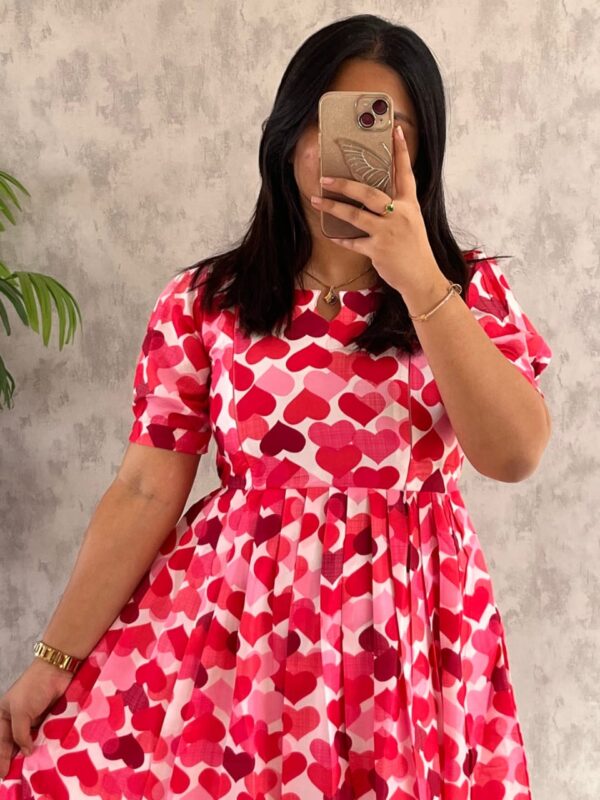 Women's pink red dil  Zip  Dress