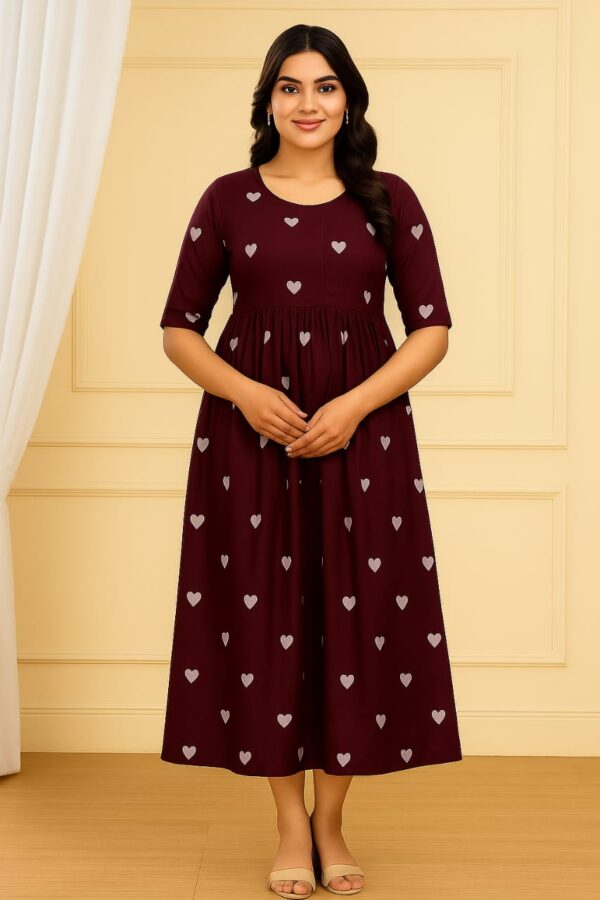 Women's Wine color Ziper  Dress